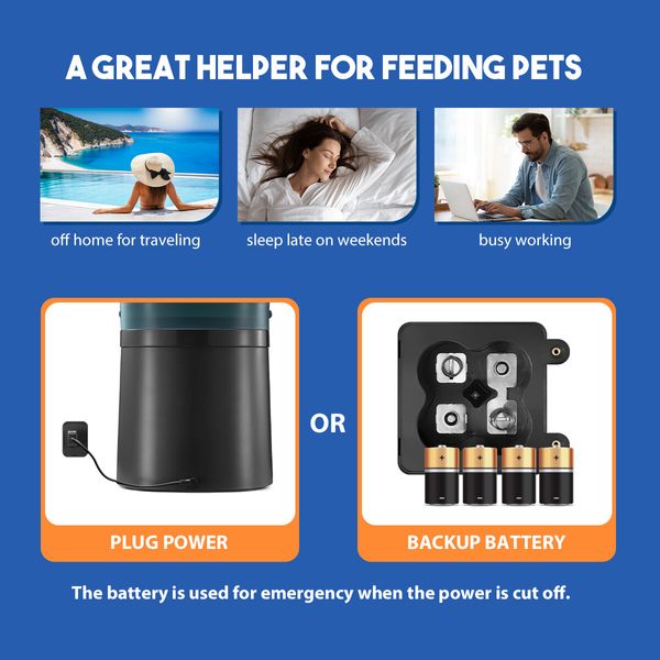 Petscene Automatic Pet Feeder 7L Auto Dog Cat Food Dispenser Voice Recorder 2 Bowls