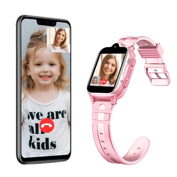 4G Smart Watch for Children, GPS Tracker Watch with Video Call, Pedometer, Geo-Fence, SOS Anti-Loss of Early Educational Tools, 1.69 HD Screen, Smartwatches for Children