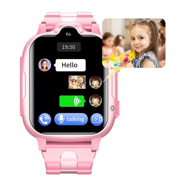 4G Smart Watch for Children, GPS Tracker Watch with Video Call, Pedometer, Geo-Fence, SOS Anti-Loss of Early Educational Tools, 1.69 HD Screen, Smartwatches for Children