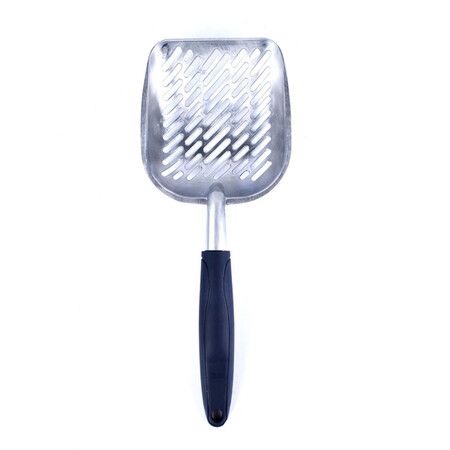 Cat Litter Scoop, Cat Scooper,Aluminum Alloy Sifter,Deep Shovel, Long Handle, Poop Sifting, Durable, Heavy Duty, for Litter Box,Jumbo Size (black)