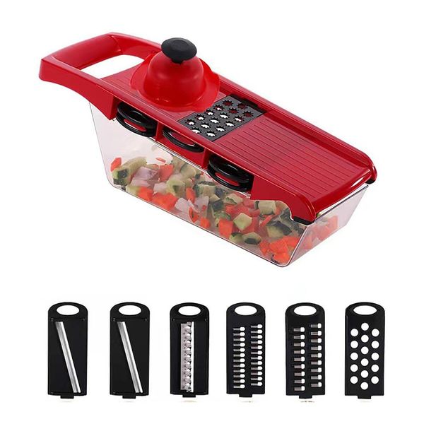 Multifunctional Vegetable Slicer Mandolin Slicer Potato Peeler Carrot Cheese Grater Vegetable Slicer Kitchen Accessories Gift Red