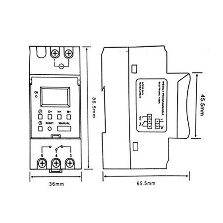 Electronic, programmable, digital, industrial time switch,7 days a week, relay timer control