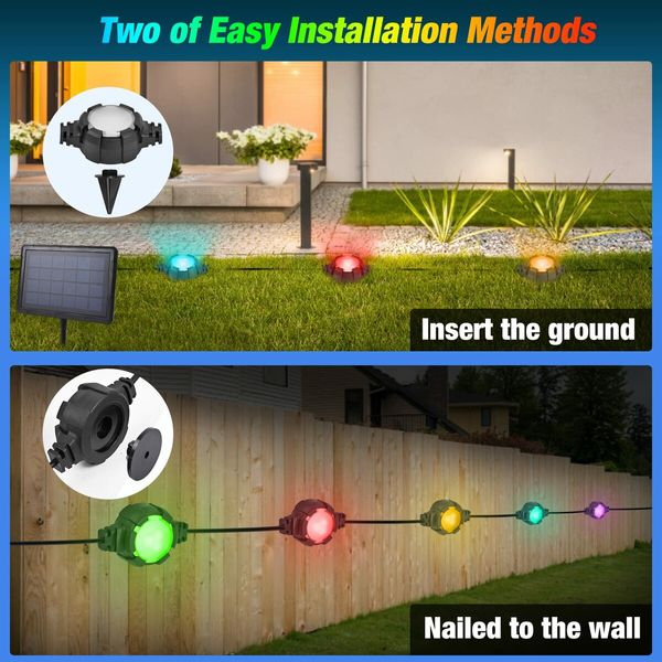 Solar Ground Lights,42ft RGB IP67 Waterproof Solar Powered Garden Lights, Remote & APP Control Lawn Decor Lights, Walkway Lights for Stage Patio Yard?16Pack?