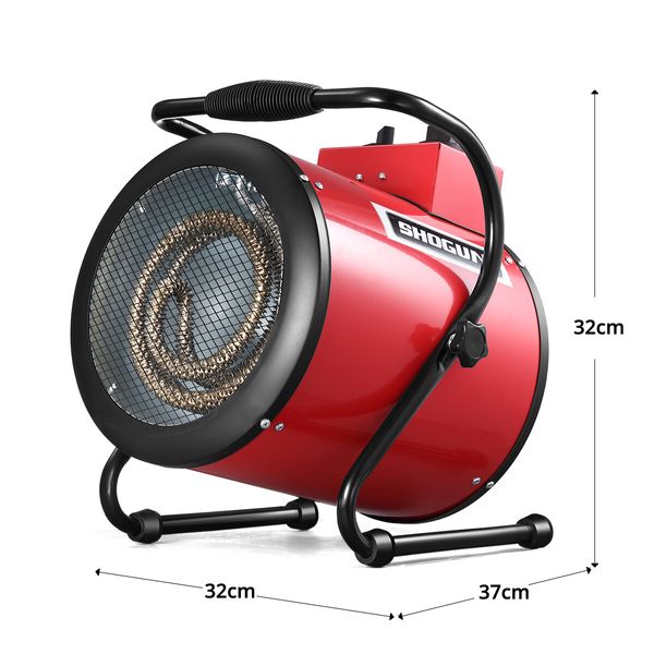 Industrial Fan Heater 2 in 1 Portable Electric Hot Air Blower Carpet Dryer for Shed Warehouse Workshop SAA 3000W