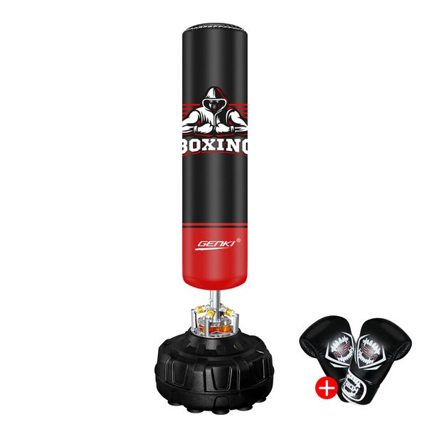 Genki 175CM Boxing Punching Bag Free Standing Heavy Kicking Stand with Two Gloves 