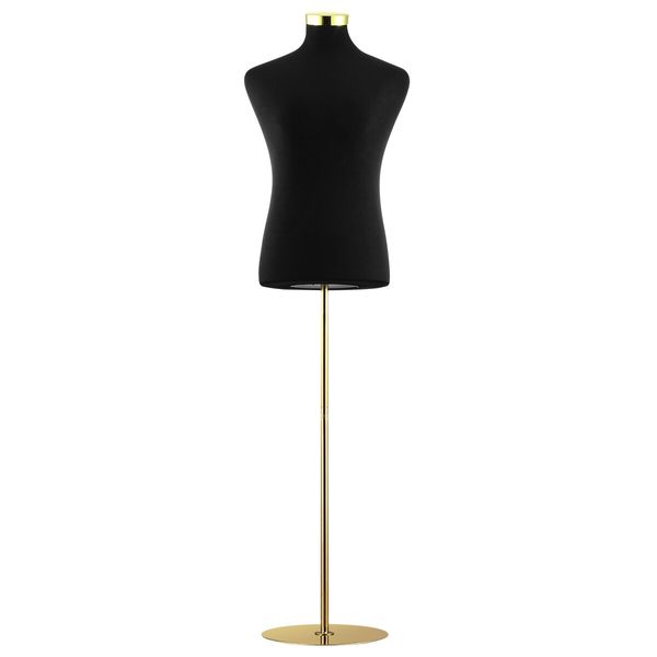 Male Mannequin Torso Dress Form Display Stand Dummy Manikin Dressmakers Metal Base 165-185cm Black