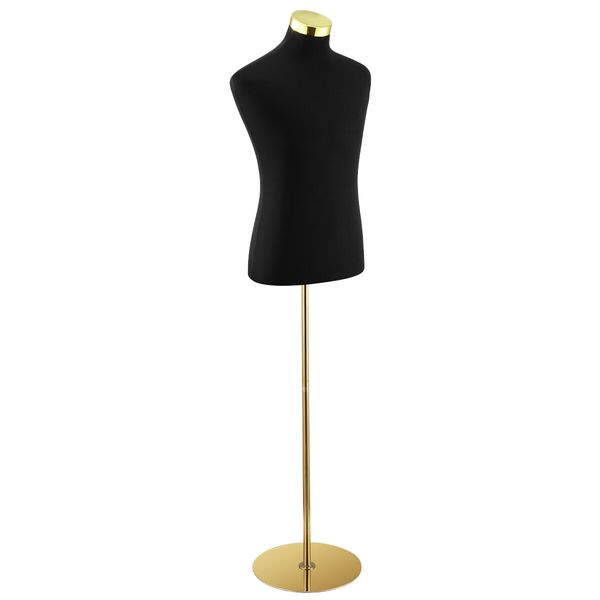 Male Mannequin Torso Dress Form Display Stand Dummy Manikin Dressmakers Metal Base 165-185cm Black