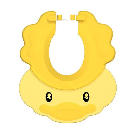 Hair Washing Hat Shower Bath Silicone Cap Soft Adjustable Visor Head Protector Shampoo Cap for Toddler, Baby, Kids, Children (Yellow)