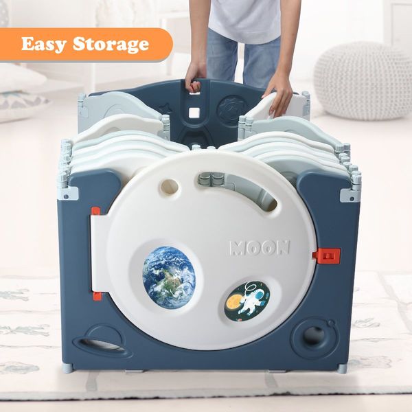 16/18/20 Kids Baby Playpen Activity Center Safety Play Yard Panel Airship
