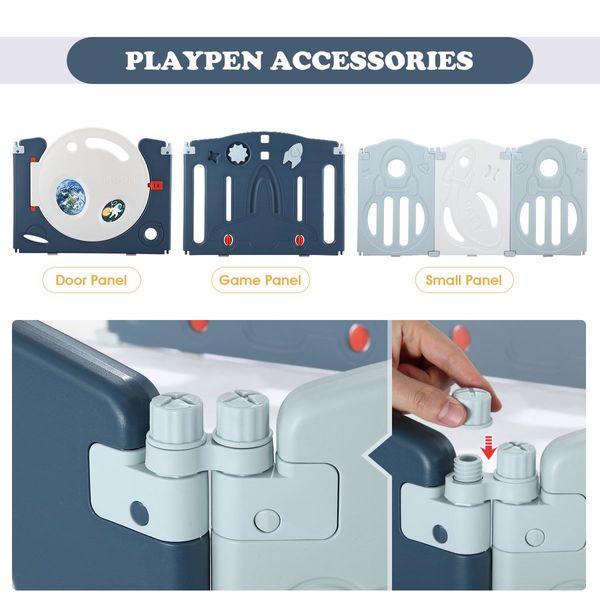 16/18/20 Kids Baby Playpen Activity Center Safety Play Yard Panel Airship
