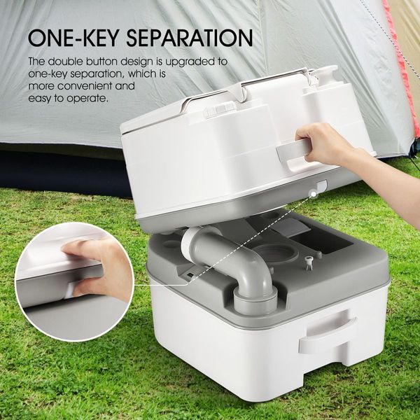 24L Portable Toilet Camping Travel Mobile Porta Potty White + storage bag