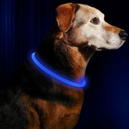 USB LED pet night collar for glowing dogs rechargeable glowing LED night safety rechargeable(70cm)