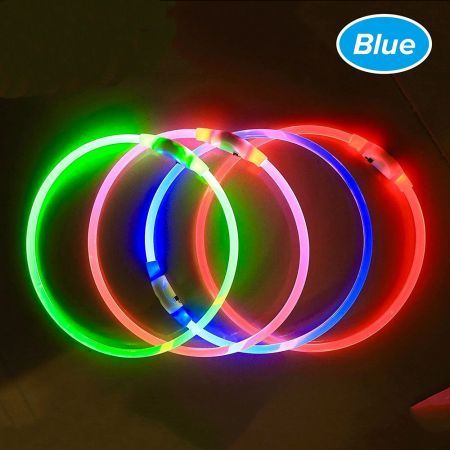 USB LED pet night collar for glowing dogs rechargeable glowing LED night safety rechargeable(70cm)