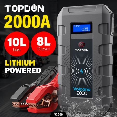 TOPDON Car Jump Starter Booster 12V Battery Charger Power Bank 2000A