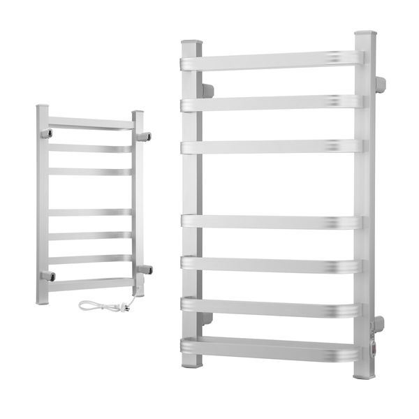 Maxkon Electric Heated Towel Warmer Rail Rack Wall Mounted Bathroom Hanger 140W Aluminium Alloy