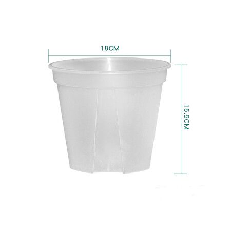 Breathable Clear Plastic Plant Pot Indoor 18cm(5 pcs)