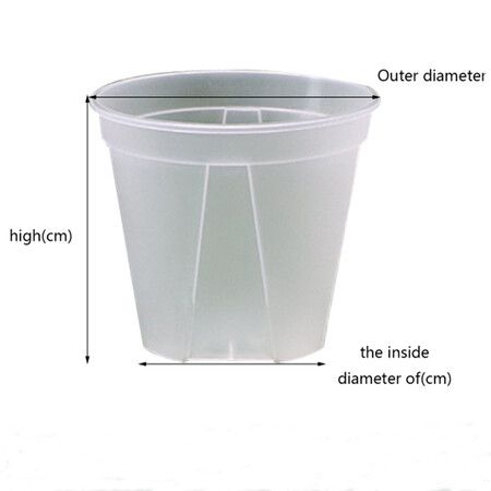 Breathable Clear Plastic Plant Pot Indoor 18cm(5 pcs)