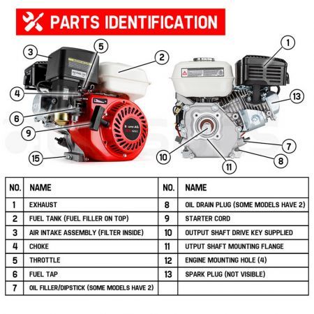 Baumr-AG 13HP Petrol Stationary Engine OHV 4 Stroke Horizontal Shaft Electric Start Motor