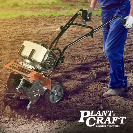 PLANTCRAFT Titan 5 10in. 43cc 2-Stroke Petrol Handheld Cultivator Tiller