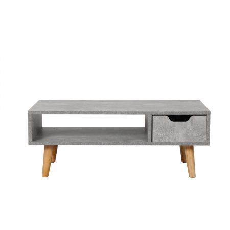 Levede Coffee Table Storage Tables Drawer Wooden Shelf Cabinet Living Room Grey