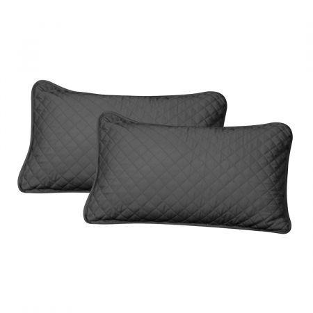 Bedspread Coverlet Set Quilted Dark Grey Queen