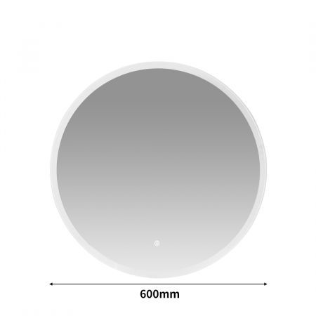 EMITTO LED Wall Mirror Round Anti-fog Bathroom Mirrors Makeup Light Decor 60cm