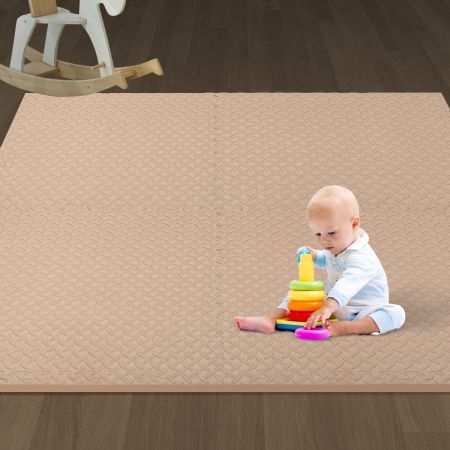 Bopeep Kids Play Mat Floor Baby Crawling Mats Foldable Waterproof Carpet Beige