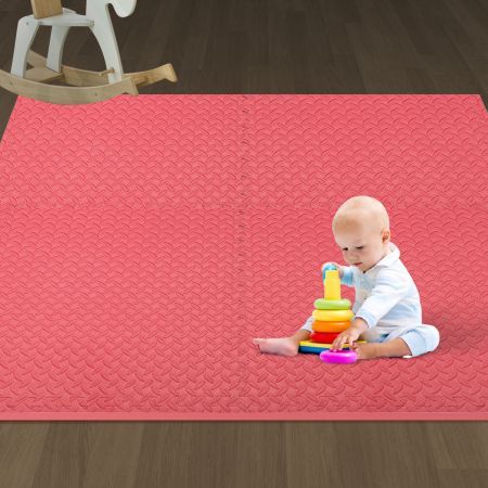 Bopeep Kids Play Mat Floor Baby Crawling Mats Foldable Waterproof Carpet Red