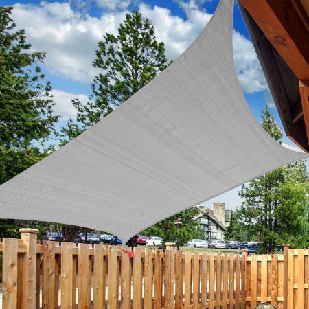 Mountview Sun Shade Sail Cloth Canopy Rectangle Outdoor Awning Cover Grey 5x5M