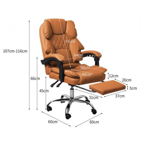 Levede Gaming Chair Office Computer Seat Racing PU Leather Executive Footrest