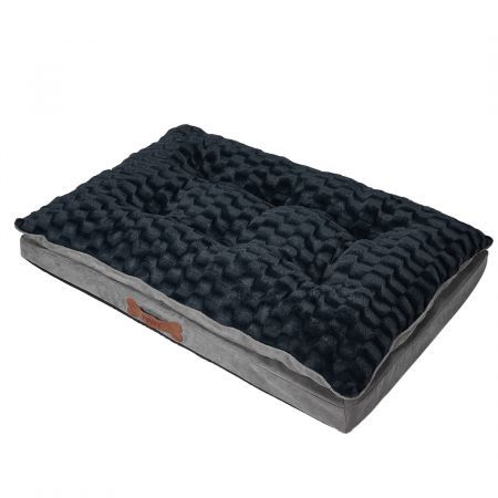 Dog Calming Bed Warm Soft Plush Comfy M Grey Medium