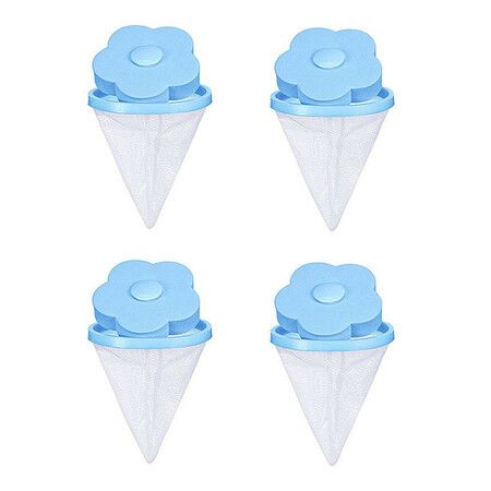 4Pcs Reusable Pet Fur Lint Hair Catcher Clothes Cleaning Ball Household Laundry Removal Floating Cleaner For Washing Machine Color Random (pink and blue)