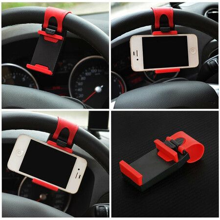 Car Steering Wheel Mount Mobile Holder