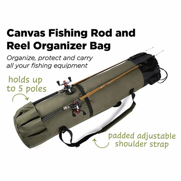 Heavy Duty Fishing Rod Travel Carry Case Bag