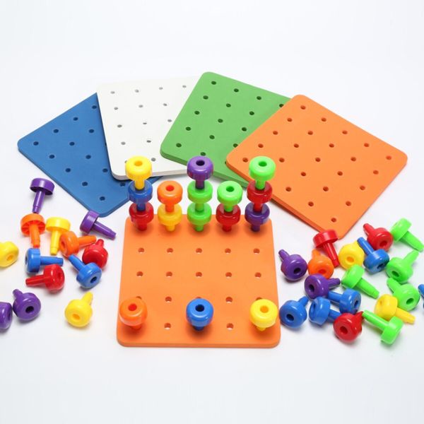 New Hot 30PCS Peg Board Set Montessori Therapy Fine Motor Toy for Toddlers Pegboard Toy For Children