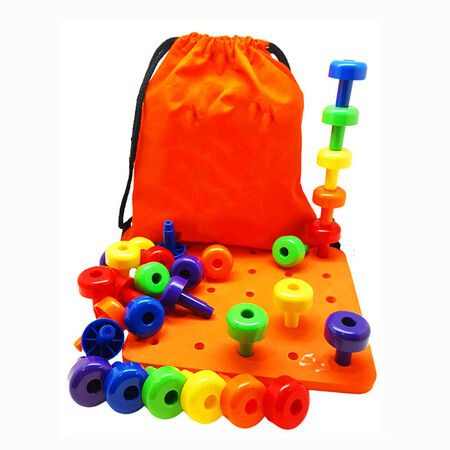 New Hot 30PCS Peg Board Set Montessori Therapy Fine Motor Toy for Toddlers Pegboard Toy For Children