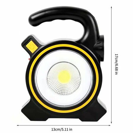 COB Working Camping Lamp Solar Search Light USB Charging Emergency Inspection Light with Handheld Handle Flashlight for Outdoor