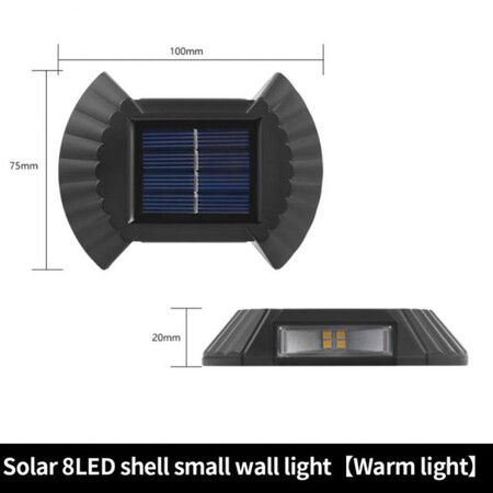 Automatic Light Sensor 8led Solar Lamp Balcony Up and Down Wall Light - 1Pack  Warm Light