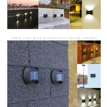 Automatic Light Sensor 8led Solar Lamp Balcony Up and Down Wall Light - 1Pack  Warm Light