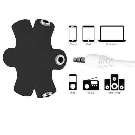 Snow Shape Headphone Splitter Multi Earphone Hub Adapter 3.5mm Audio Cable Divider to Share Music