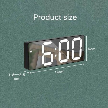 Digital Alarm Clock, LED Clock for Bedroom, Electronic Desktop Clock with Temperature Display