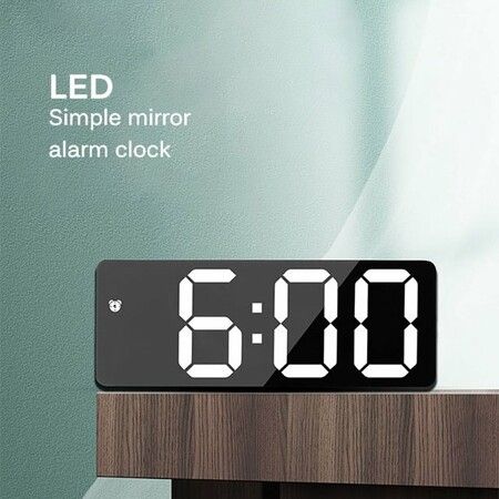 Digital Alarm Clock, LED Clock for Bedroom, Electronic Desktop Clock with Temperature Display