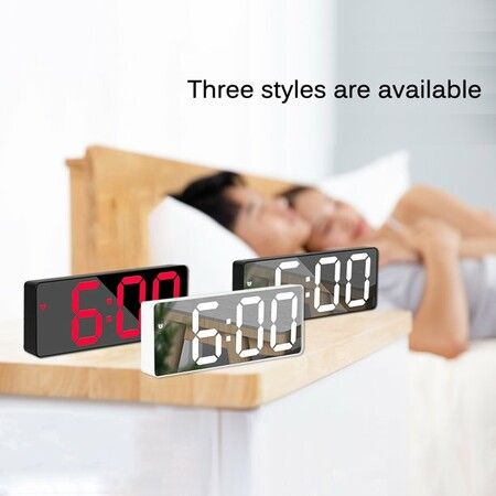 Digital Alarm Clock, LED Clock for Bedroom, Electronic Desktop Clock with Temperature Display