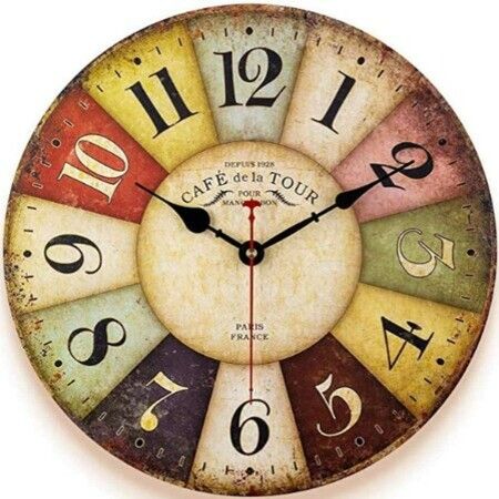 12 Inch Thick Kitchen Wall Clock Retro Farmhouse Clocks for Living Room Decor Bedroom Restaurant