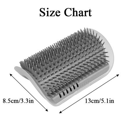 Cat self groomer with soft catnip cats wall corner massage scrubs face with a tickle comb(Gray)