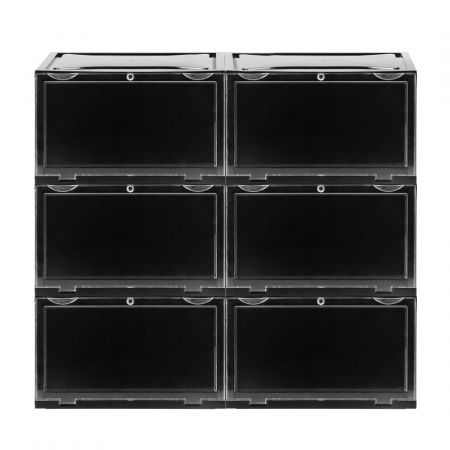 Plastic Shoes Boxes Clear Sneaker Display Storage Case Stackable Container 6pk