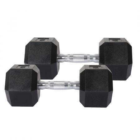 Centra 2x Rubber Hex Dumbbell 7.5kg Home Gym Exercise Weight Fitness Training