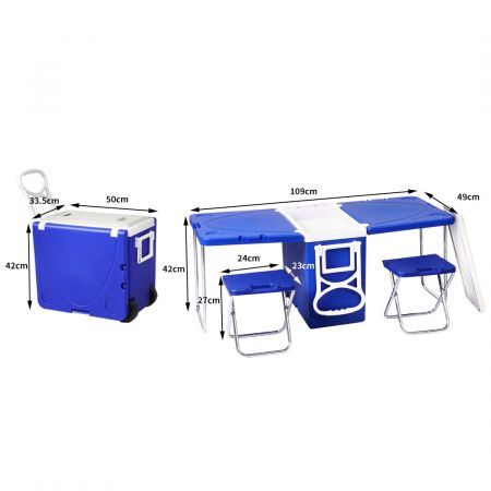 Levede Cooler Box Camping Table Chair Icebox Esky Outdoor Rolling Picnic Beach