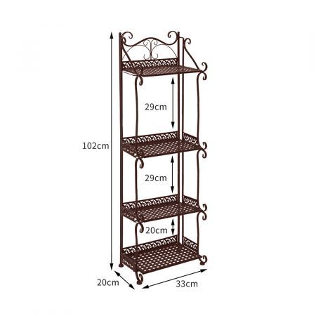 Levede Plant Stand 4 Tiers Outdoor Indoor Metal Flower Pots Rack Garden Shelf