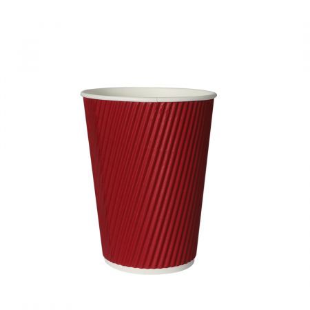 100 Pcs 12oz Disposable Takeaway Coffee Paper Cups Triple Wall Take Away w Lids